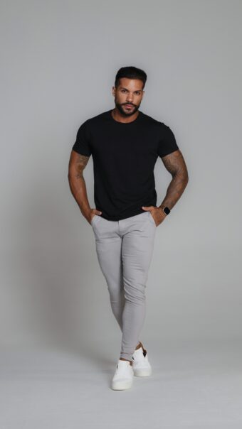 Calça Alfaiataria Cinza.