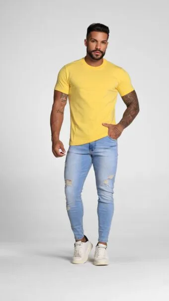Calça Jeans Clara Com Devorês.