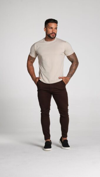 Calça Alfaiataria Chocolate.