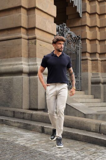 CALÇA ALFAIATARIA SLIM AREIA