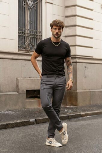 CALÇA ALFAIATARIA SLIM CHUMBO