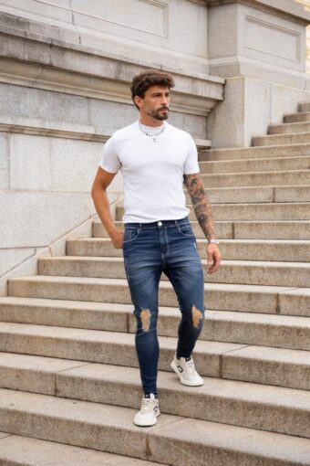 CALÇA JEANS SKINNY ESCURA