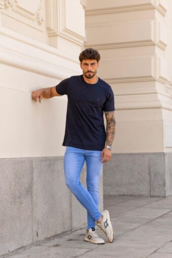 CALÇA JEANS SKINNY SKY CLEAN BÁSICA