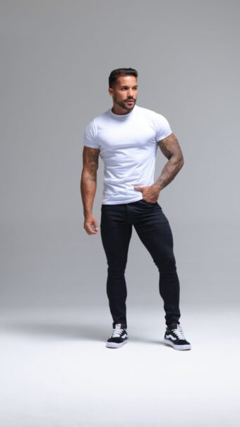 CALÇA JEANS SLIM AMACIADA PRETA