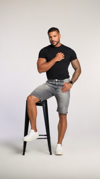 BERMUDA MARMORIZADA PRETA