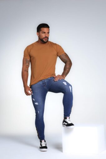 CALÇA JEANS COM ZIPERES SEM CURSOR