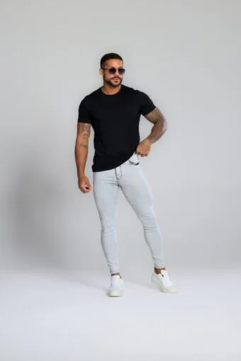 CALÇA MARMORIZADA LAVAGEM CLARA