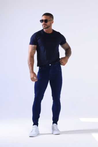 CALÇA JEANS SKINNY AVIAMENTOS BRANCOS